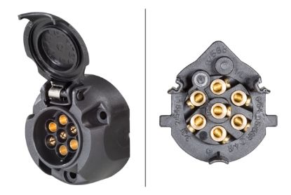 Afbeeldingen van HELLA 8JB 001 943-003 Stekkerdoos - 7-polig - Schroefaansluiting - Stekker: Schroefverbinding - Aantal
