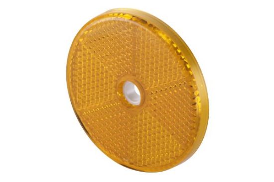 Afbeeldingen van HELLA 8RA 002 014-251 Reflector - Lenskleur: Geel - Rond - Geschroefd/Opbouw
