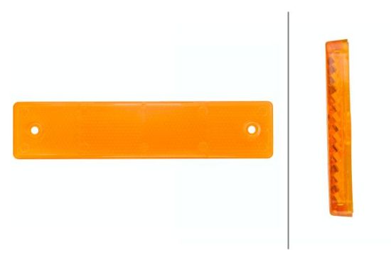 Afbeeldingen van HELLA 8RA 002 023-021 Reflector - Lenskleur: Geel - rechthoekig - Geschroefd/Opbouw