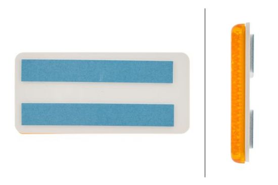 Afbeeldingen van HELLA 8RA 003 326-041 Reflector - Lenskleur: Geel - rechthoekig - Gekleefd/Opbouw