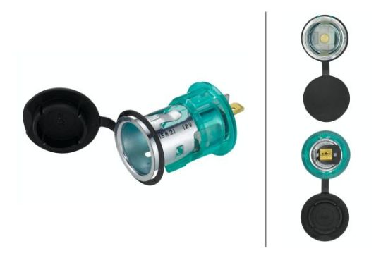 Afbeeldingen van HELLA 8JB 008 023-001 Stekkerdoos - 12V - 2-polig - Inbouw - Stekker: Platte stekker